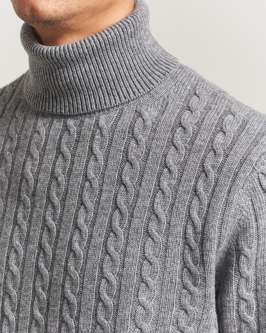 Men | Sweaters & Knitwear | Tiger of Sweden | Wilde Wool/Cashmere Knitted Sweater Light Grey Melange