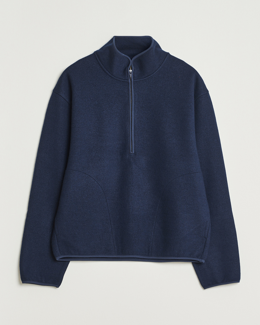 Men | Sweaters & Knitwear | Sunflower | Wool Half Zip Navy