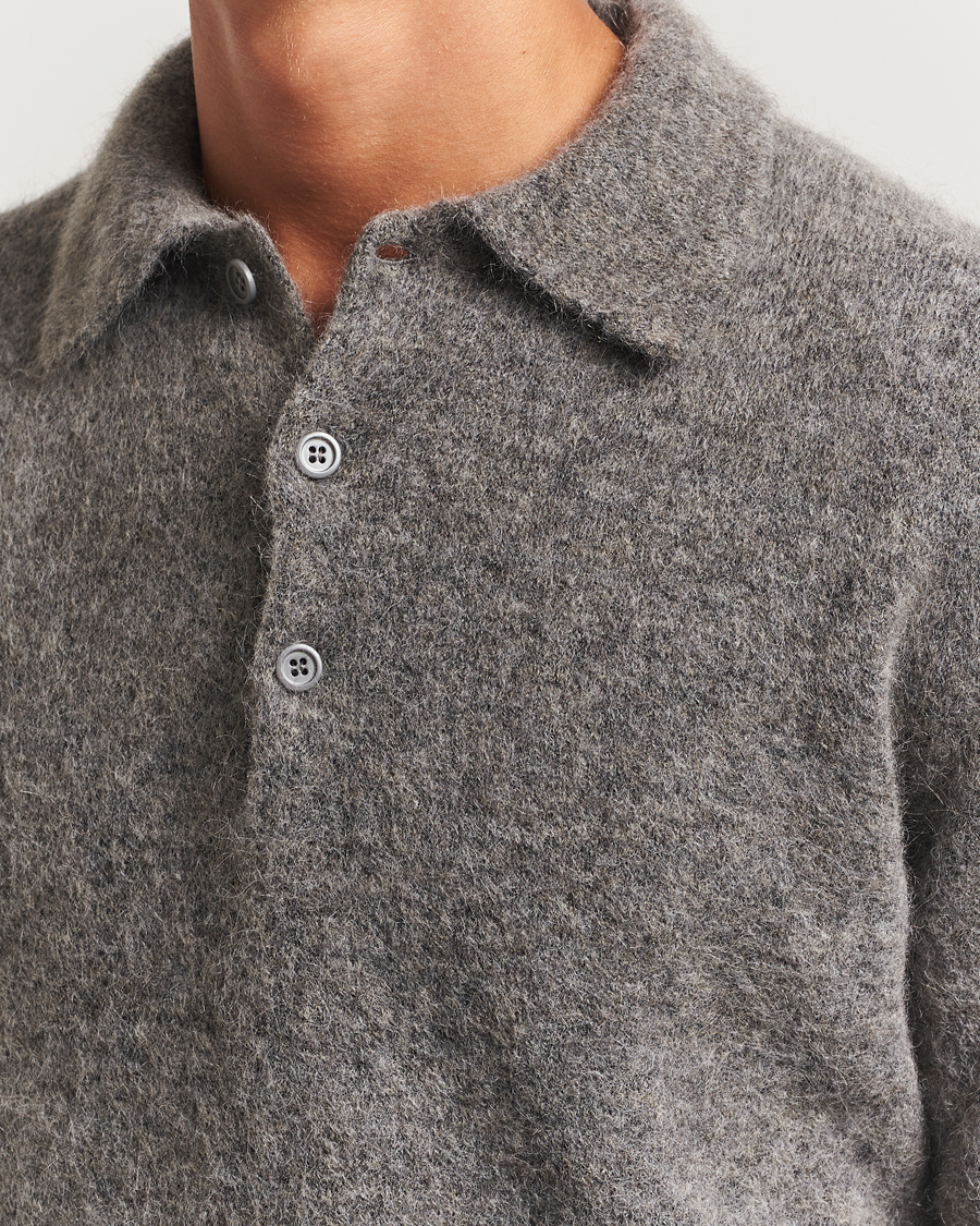 Men | Sweaters & Knitwear | Sunflower | Mohair Knitted Polo Grey Melange