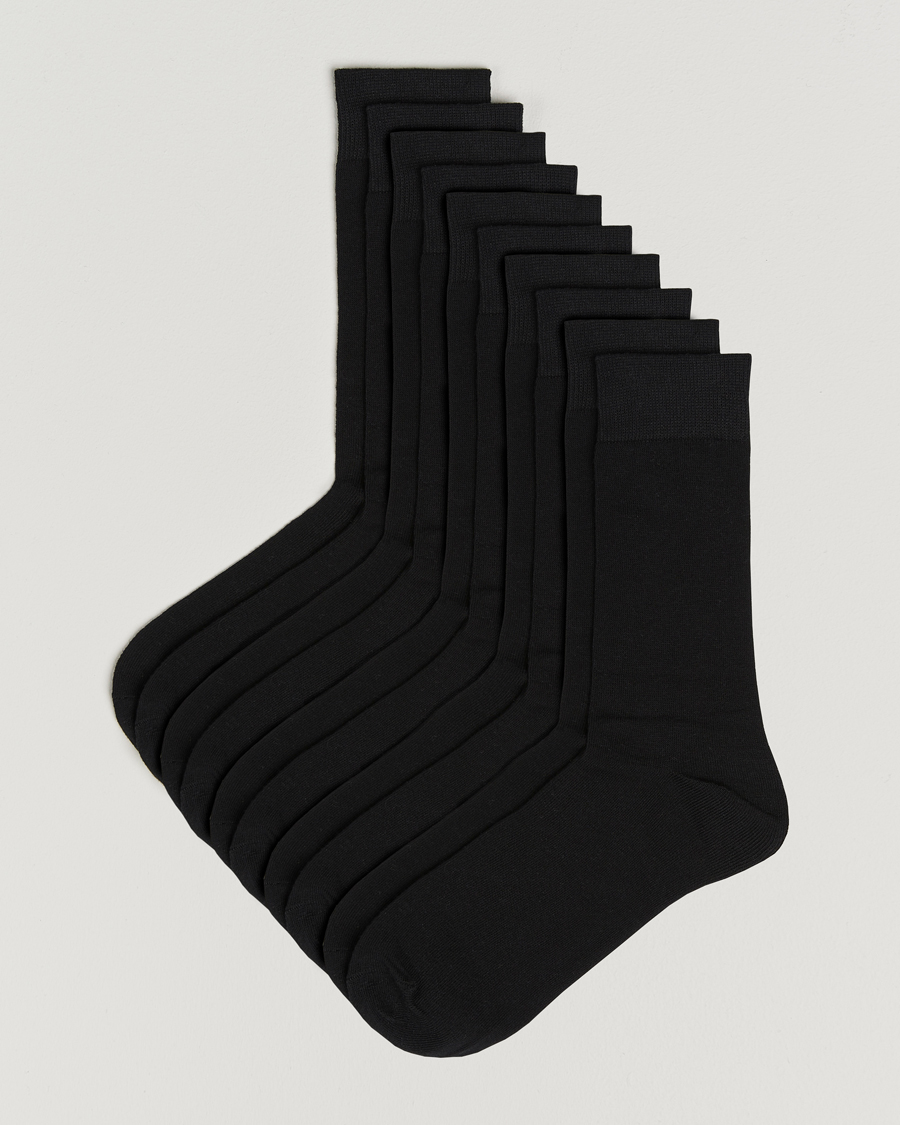 Men | Underwear & Socks | Care with Carl | 10-Pack Solid Cotton Socks BLACK