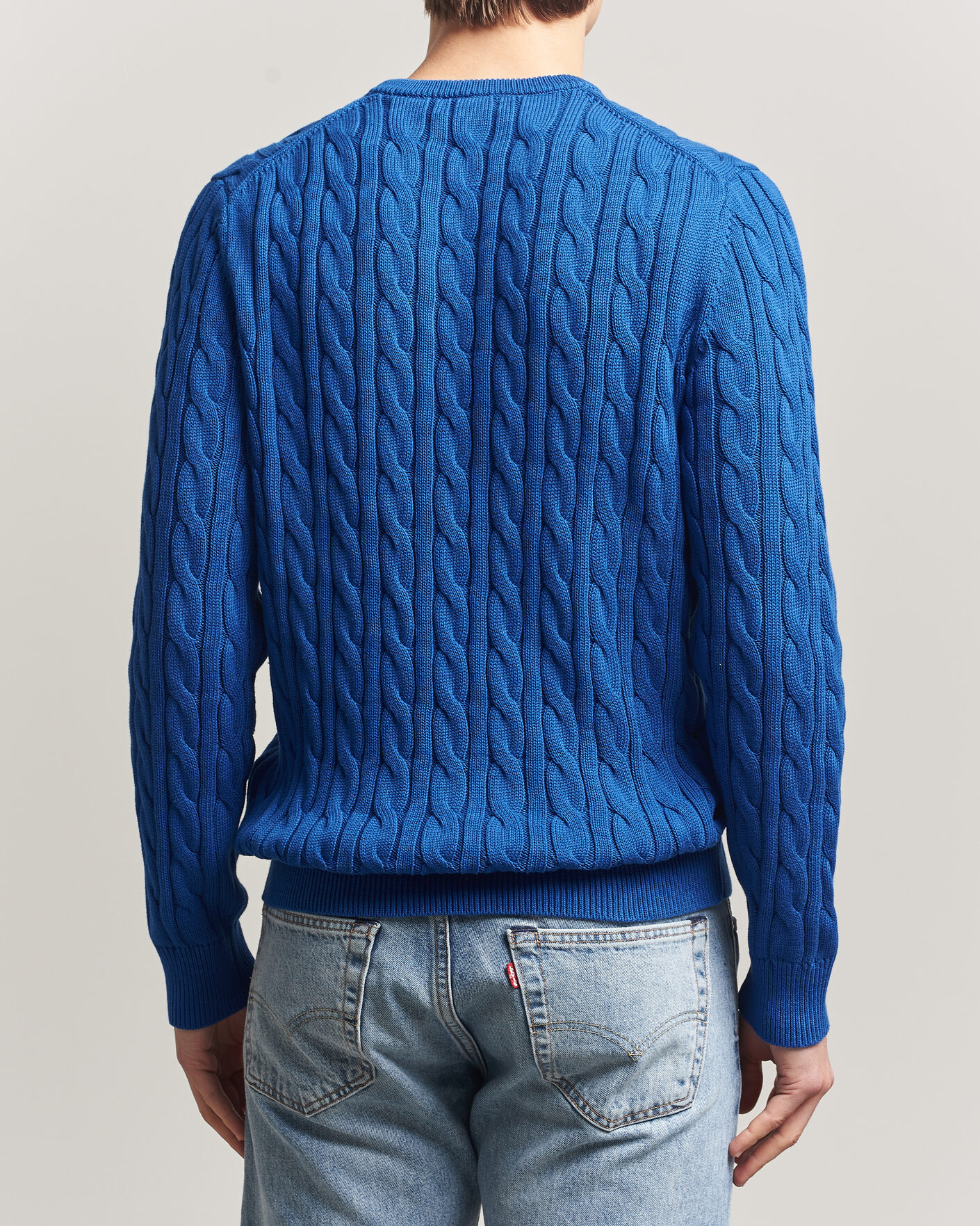 Men | Sweaters & Knitwear | Morris | Ethan Cable Oneck Blue