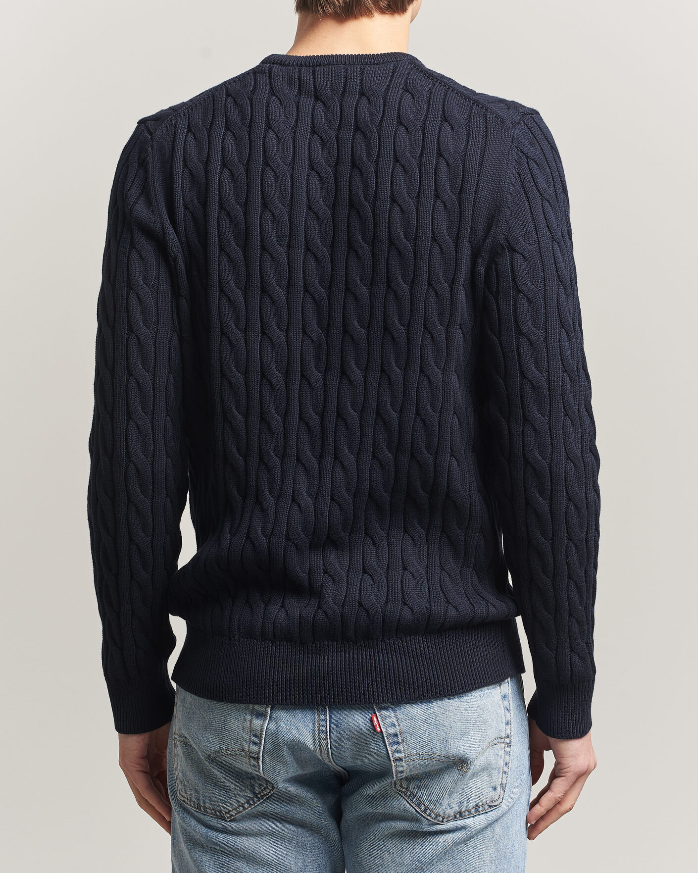 Men | Sweaters & Knitwear | Morris | Ethan Cable Oneck Navy