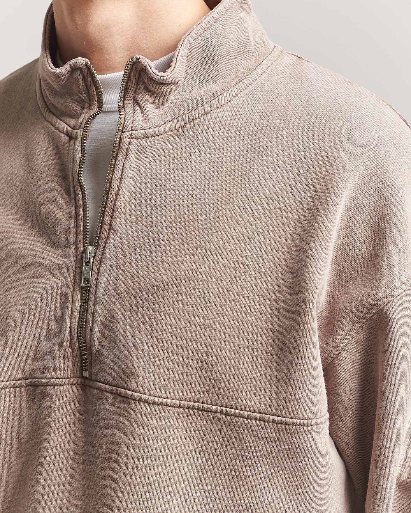 Men | Sweaters & Knitwear | Colorful Standard | Classic Organic Half-Zip Faded Khaki