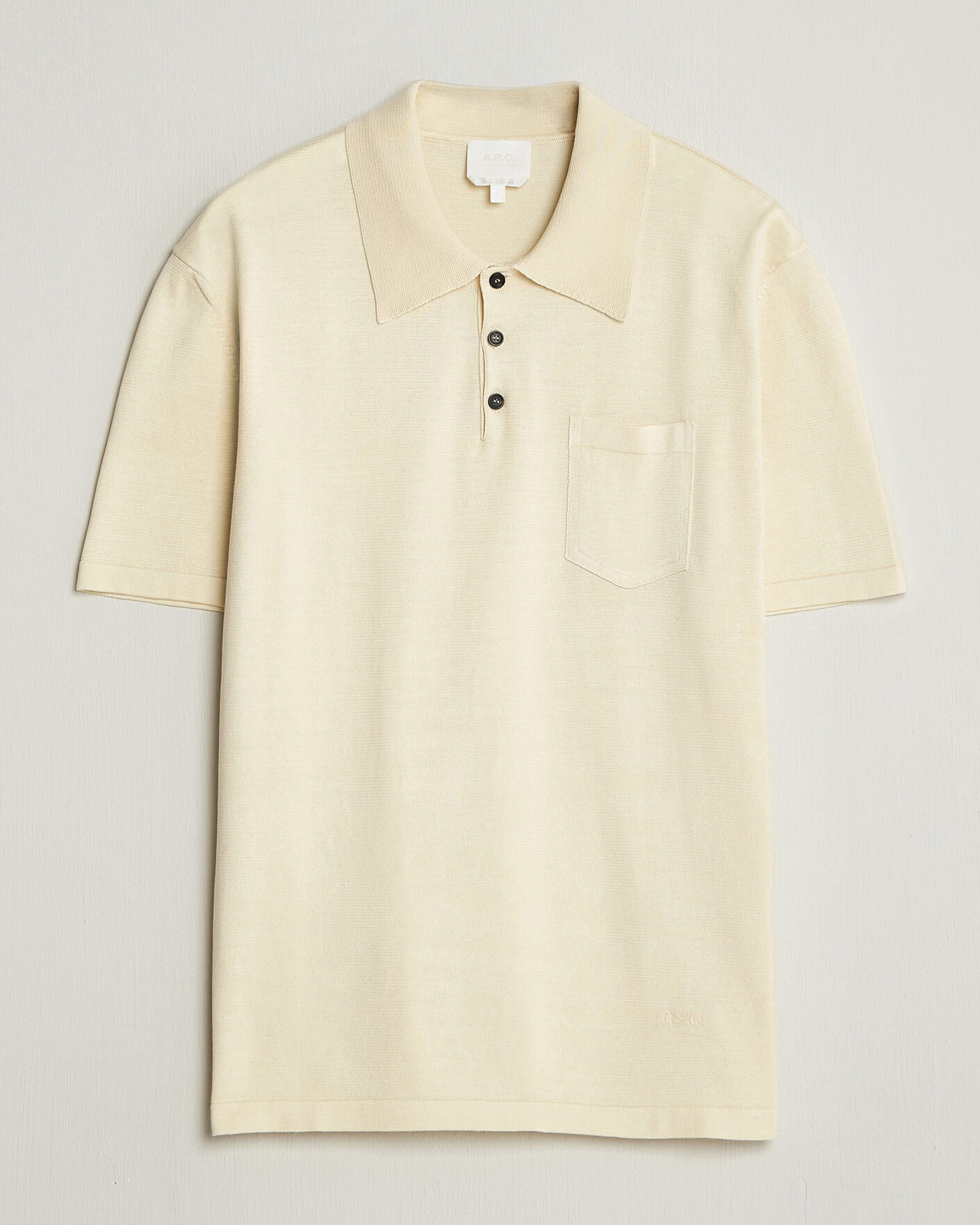 Men | Polo Shirts | A.P.C. | Colin Knitted Polo Ecru