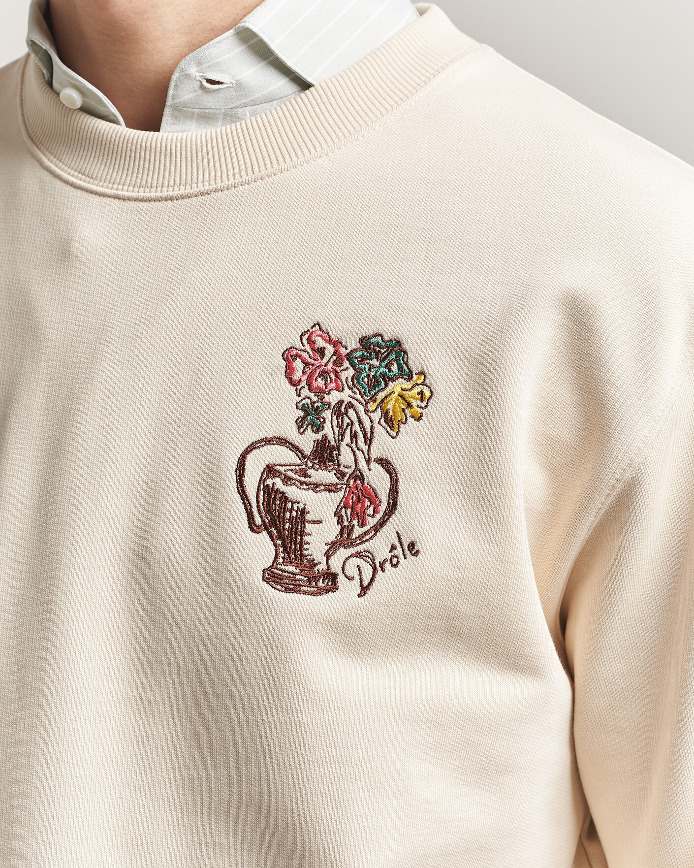 Men | Sweaters & Knitwear | Drôle de Monsieur | Vase Havana Sweatshirt Sand