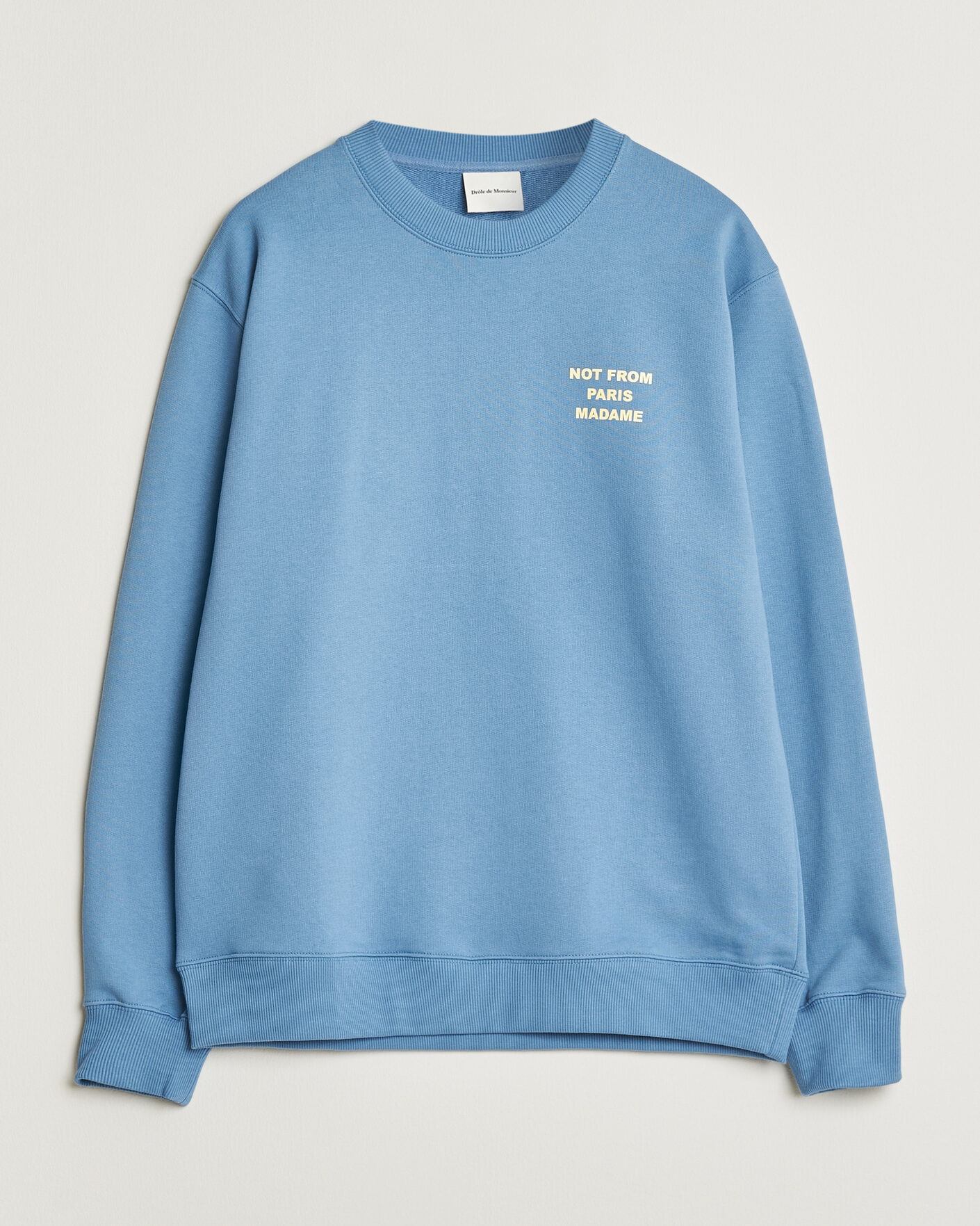Men | Sweaters & Knitwear | Drôle de Monsieur | Slogan Sweatshirt Atlantic Blue