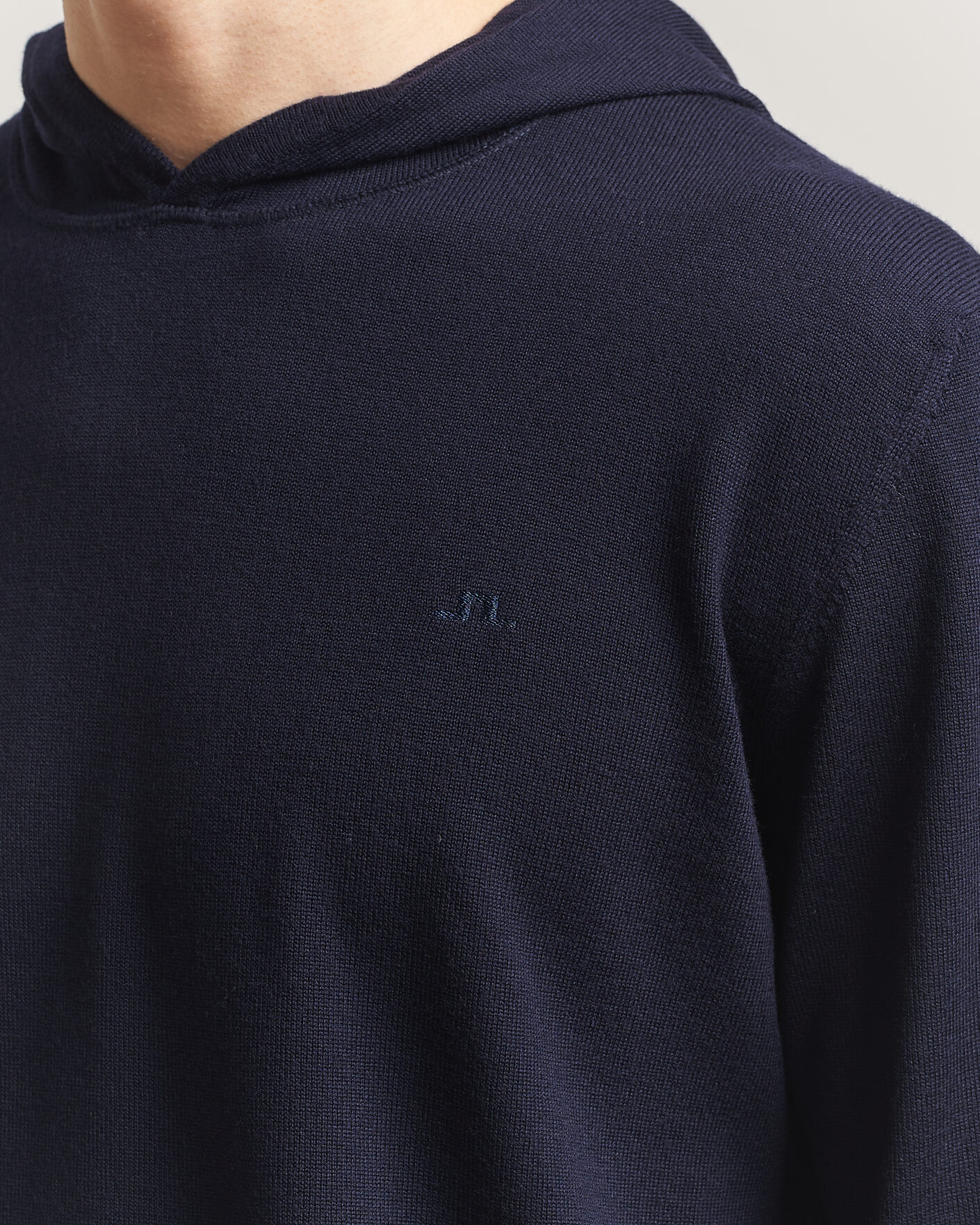 Men | Sweaters & Knitwear | J.Lindeberg | Karl Merino Hoodie JL Navy