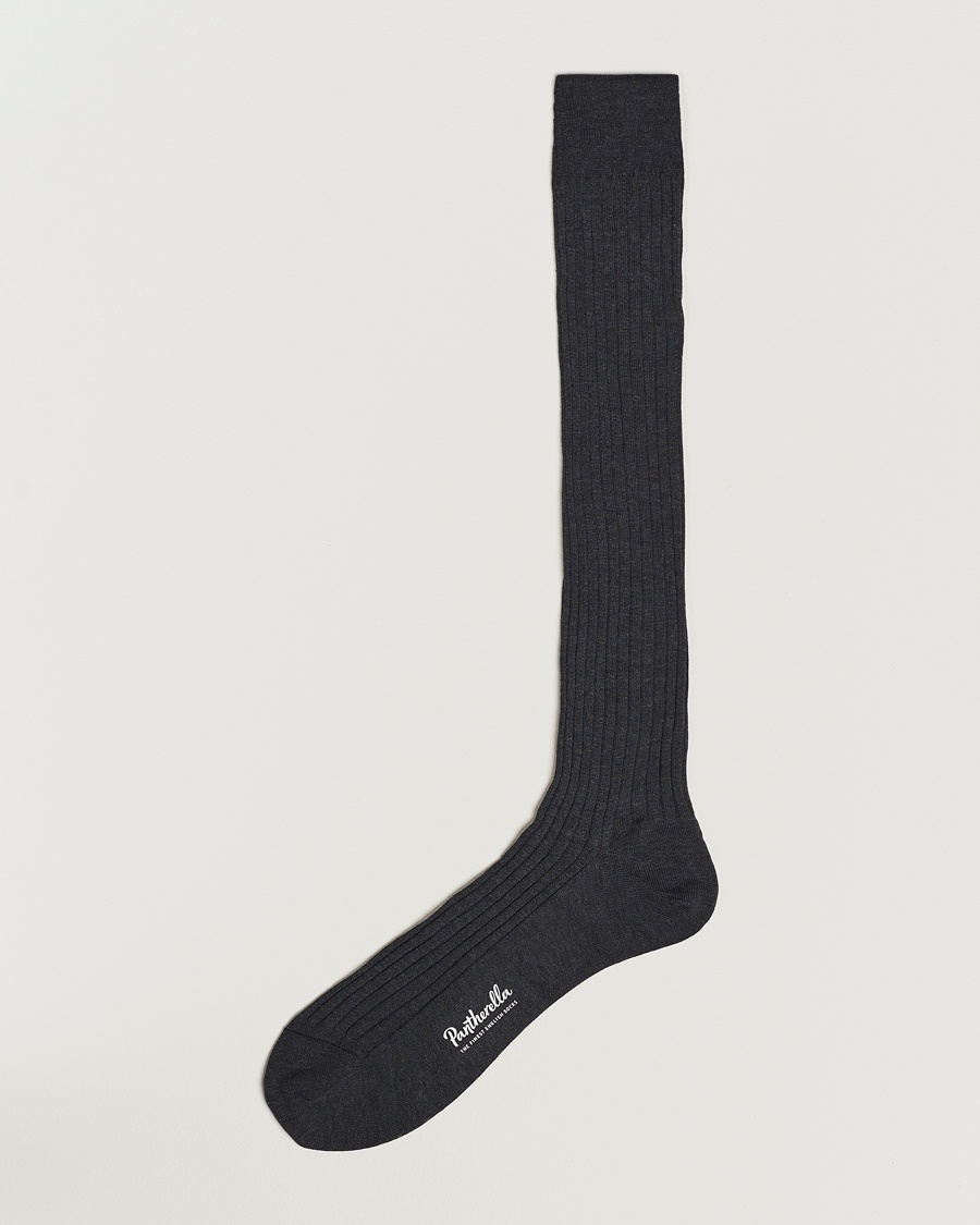 Pantherella Vale Cotton Long Socks Dark Grey – Grey