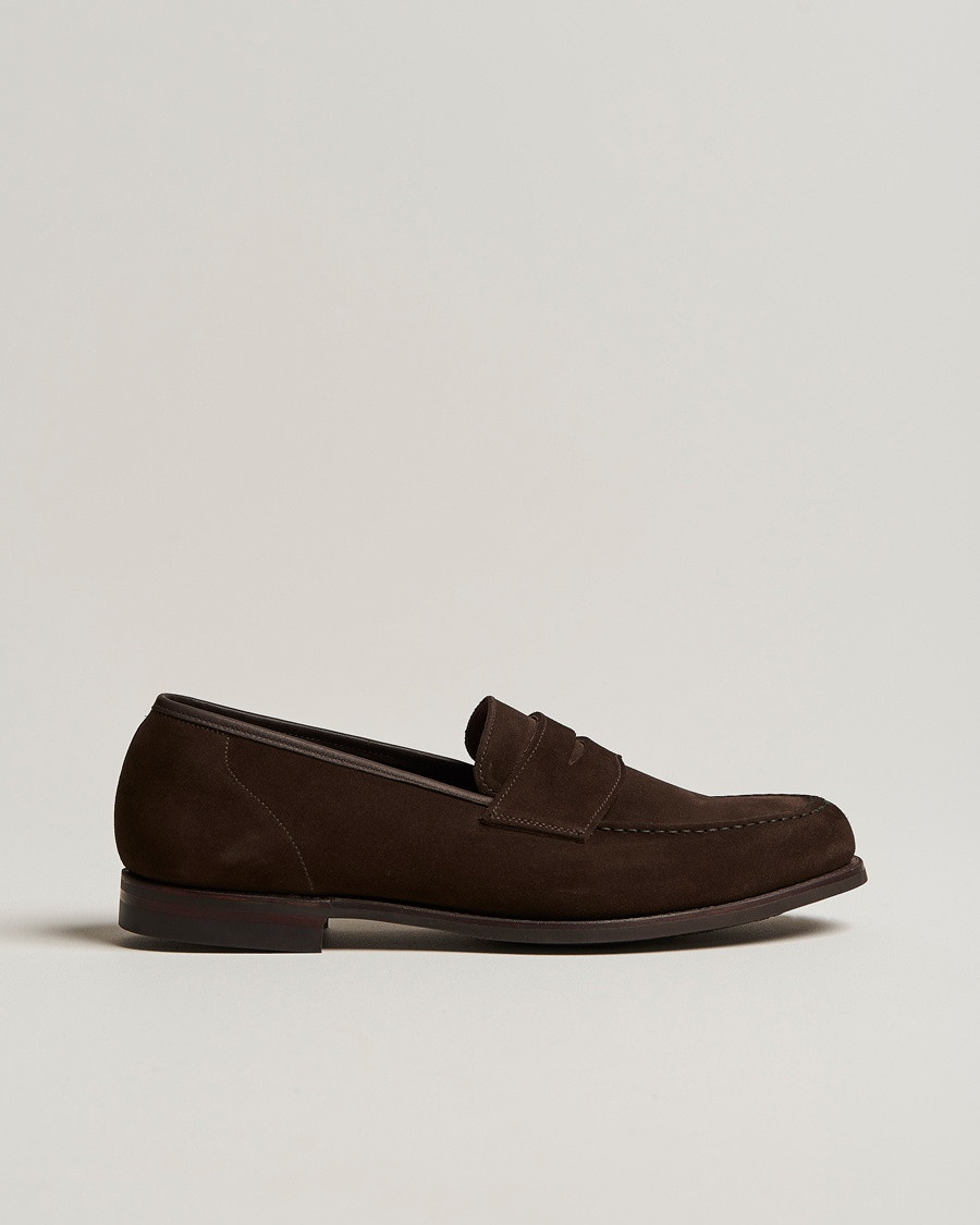 Crockett & Jones Harvard City Sole Dark Brown Suede – Brown