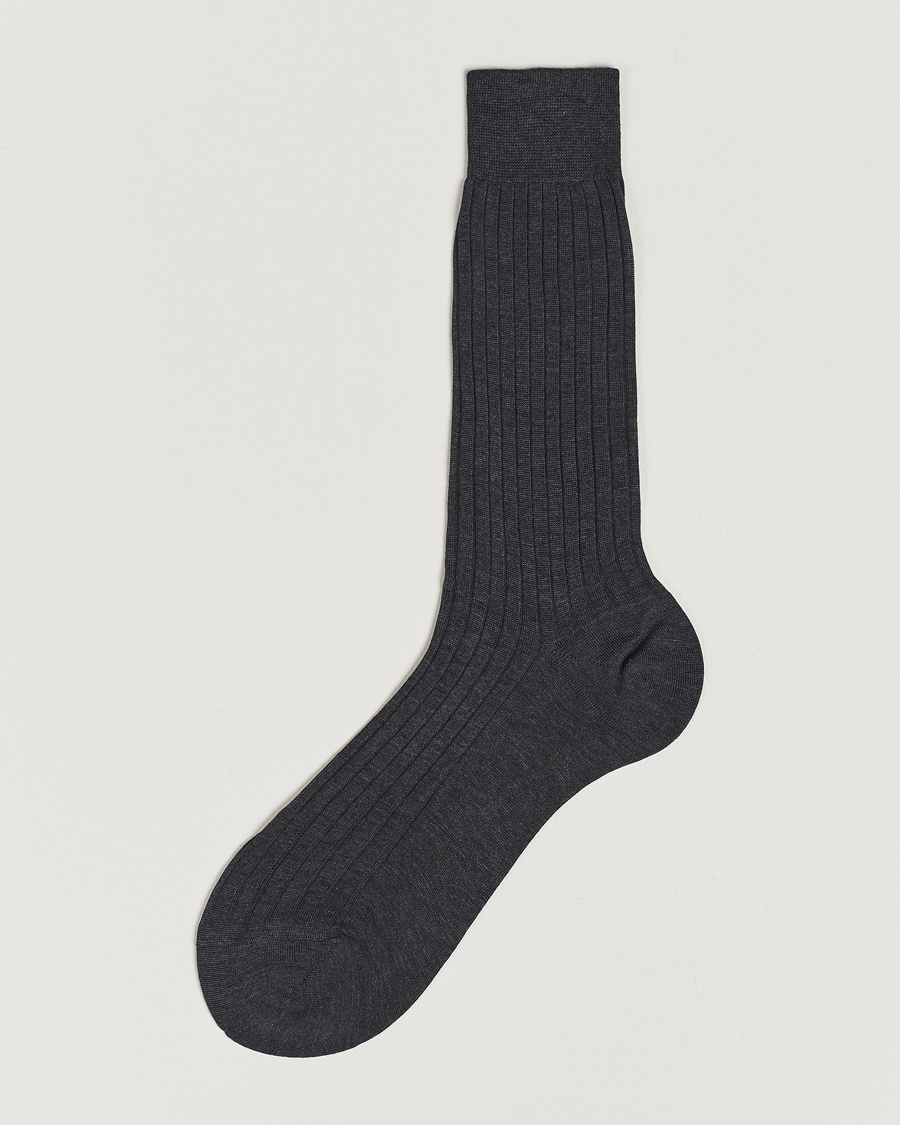 Bresciani Cotton Ribbed Short Grey Melange – Grey