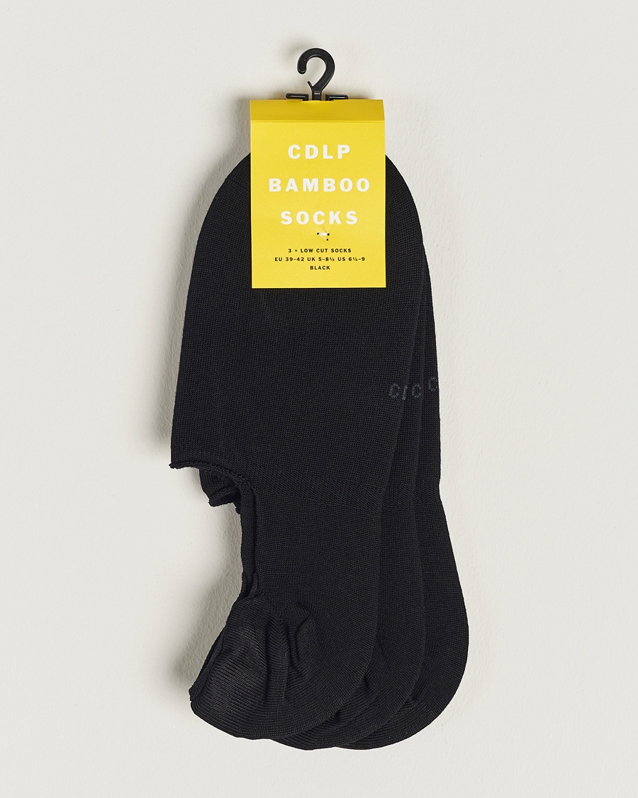 CDLP 3-Pack No Show Socks Black – Black