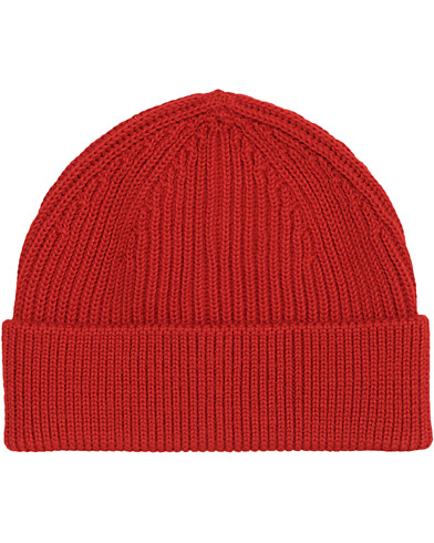  Merino Wool Rib Beanie Classic Red