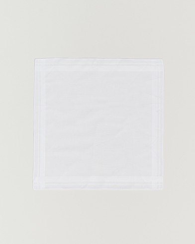  Cotton Pocket Square White