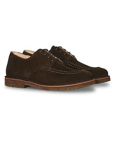  Carlflex Moc Toe Derby Dark Brown Suede