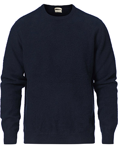 Massimo Alba Brushed Cashmere Crew Neck Navy