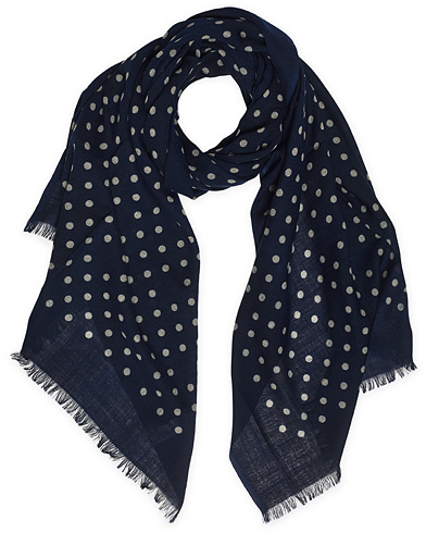  Printed Dots Scarf Navy