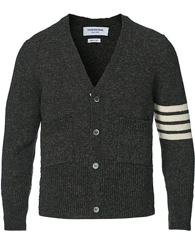  Jersey Stitch Wool Cardigan Dark Grey