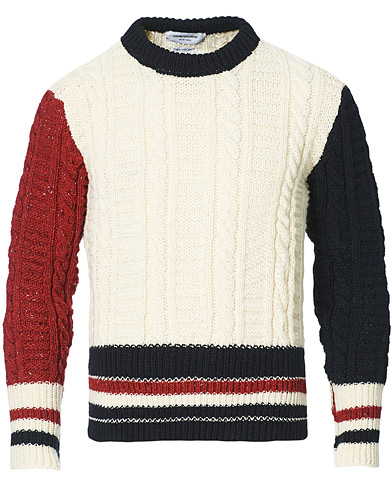 Thom Browne RWB Striped Pullover Ivory