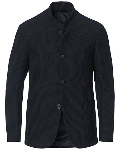  Waffle Wool Guru Blazer Navy