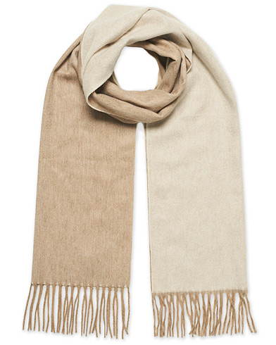 Begg & Co Arran Reversible Cashmere Scarf Stone/White