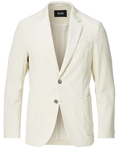 BOSS Hanry Corduroy Patch Pocket Blazer Open White