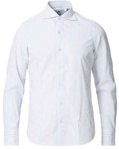  Tokyo Slim Fit Seersucker Shirt Light Blue