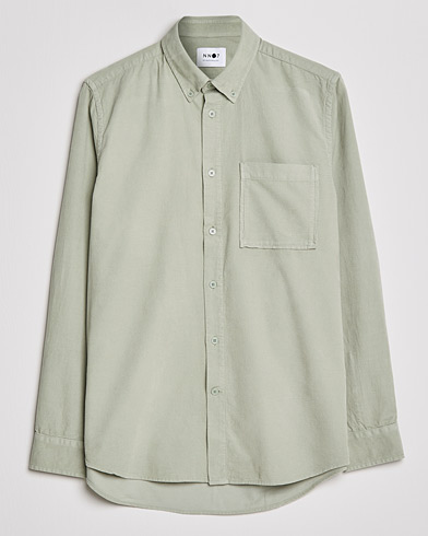  Arne Button Down Baby Cord Shirt Oil Green