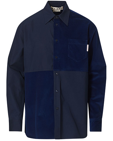 Marni Patchwork Overshirt Navy