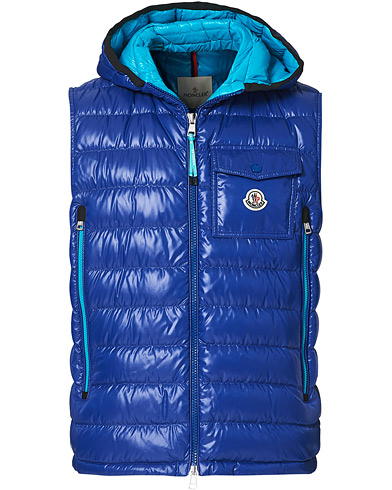 Moncler Ragot Hooded Down Vest Blue