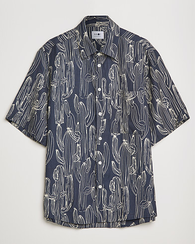 NN07 Hans Printed Short Sleeve Shirt Navy