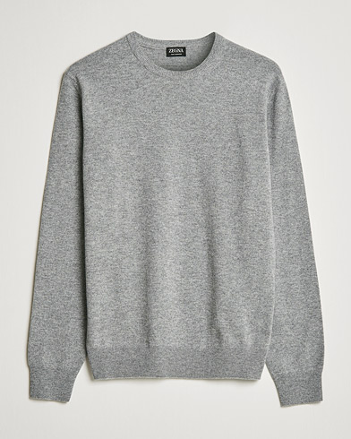 Zegna Oasi Cashmere Crew Neck Grey Melange