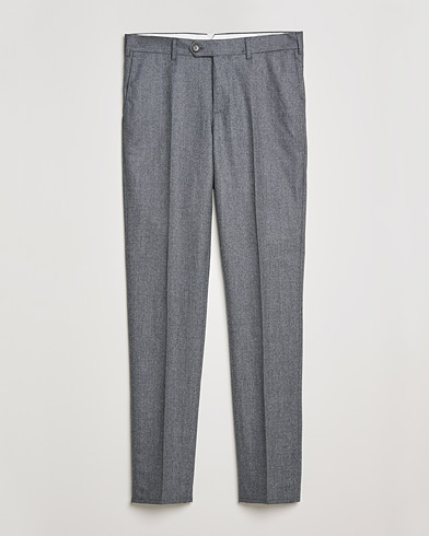 Brunello Cucinelli Slim Fit Flannel Trousers Grey Melange