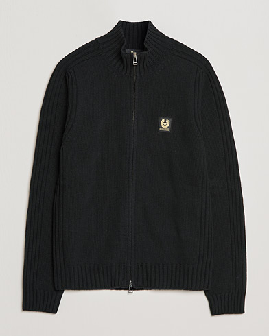  Watch Full Zip Wool Cardigan Black