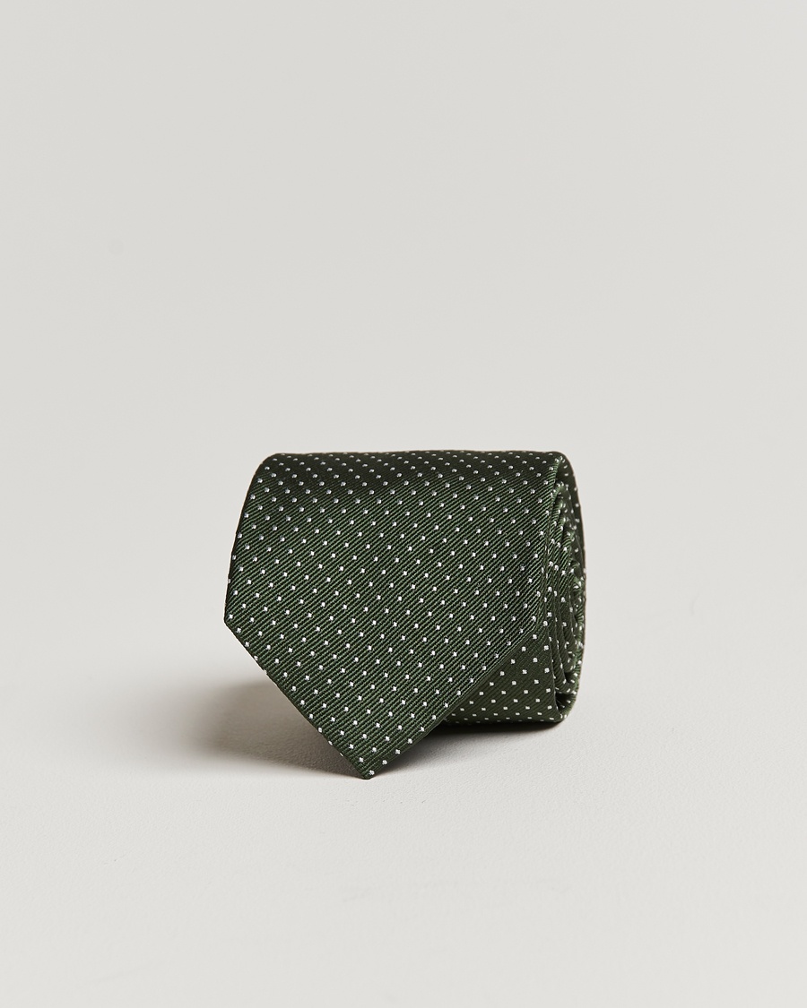 Amanda Christensen Micro Dot Classic Tie 8 cm Olive/White – Green