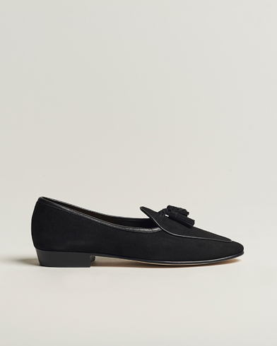  Sagan Classic Tassel Loafers Black Suede