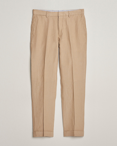  Linen Pleated Trousers Coastal Beige