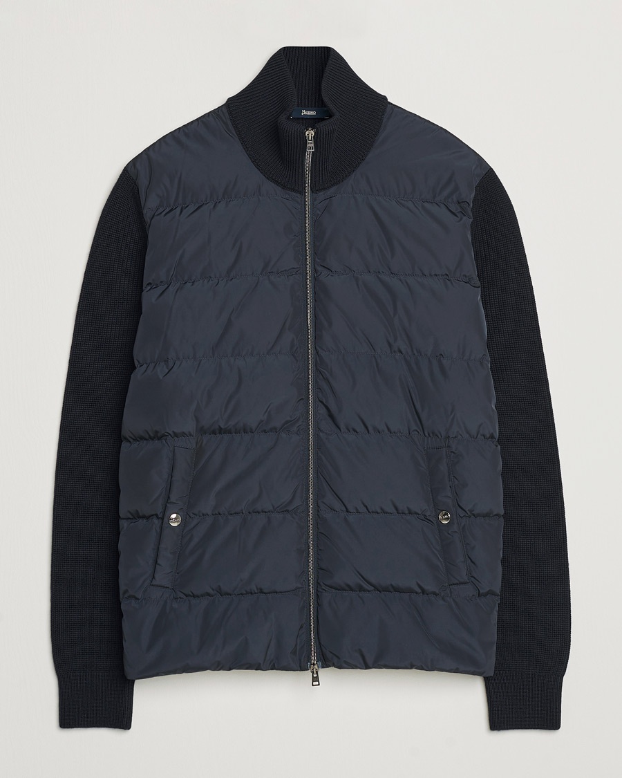Herno Knitted Hybrid Jacket Navy – Blue