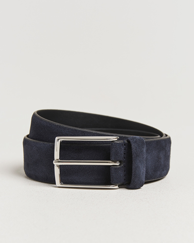  Calf Suede 3,5 cm Belt Navy