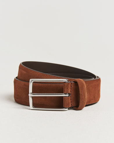  Calf Suede 3,5 cm Belt Tobacco