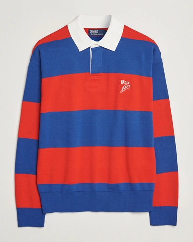  Knitted Striped Rugby Blue/Red