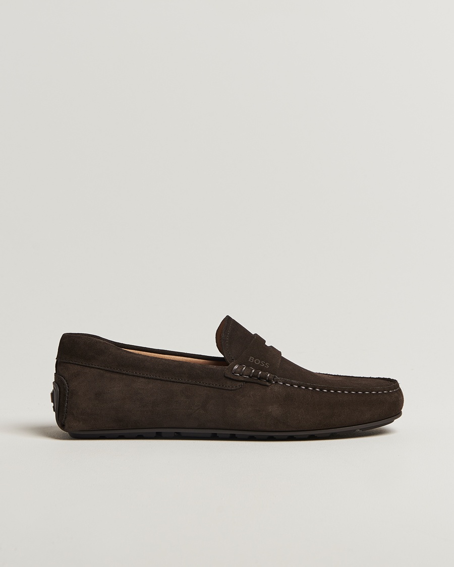 BOSS BLACK Noel Suede Moccasin Dark Brown – Brown