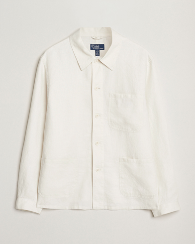 Polo Ralph Lauren Chore Linen Shirt Jacket Antique Cream – White