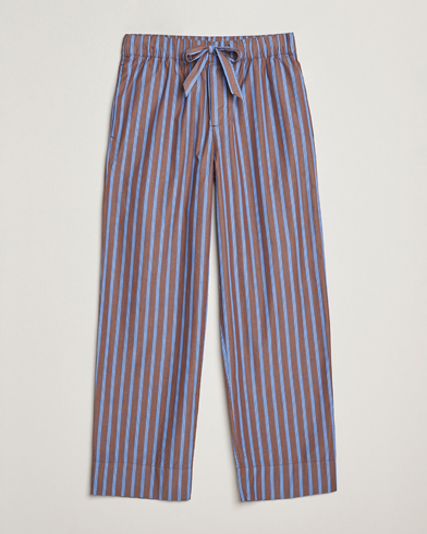 Tekla Poplin Pyjama Pants Chestnut Stripes – Brown