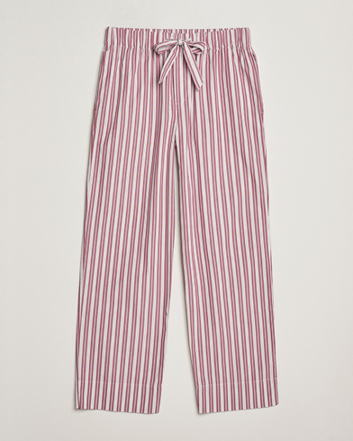 Tekla Poplin Pyjama Pants Rhubarb Stripes – Red