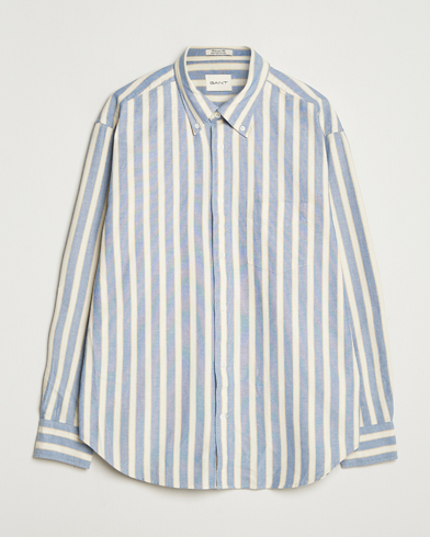 GANT Relaxed Fit Striped Heritage Oxford Shirt Blue Water – Blue