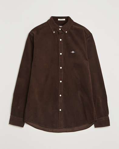 GANT Regular Fit Corduroy Shirt Rich Brown – Brown