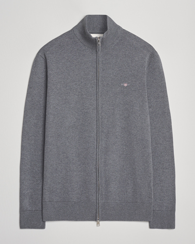 GANT Casual Cotton Full Zip Dark Grey Melange – Grey