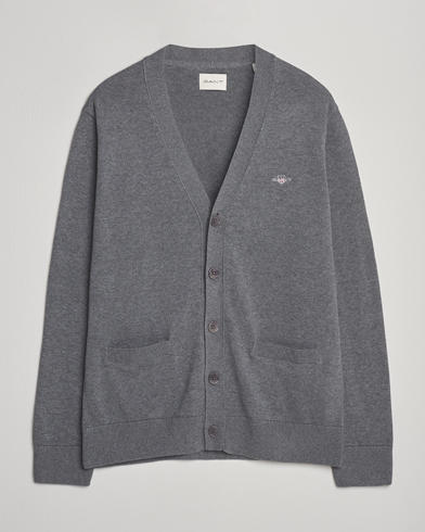 GANT Casual Cotton Cardigan Dark Grey Melange – Grey