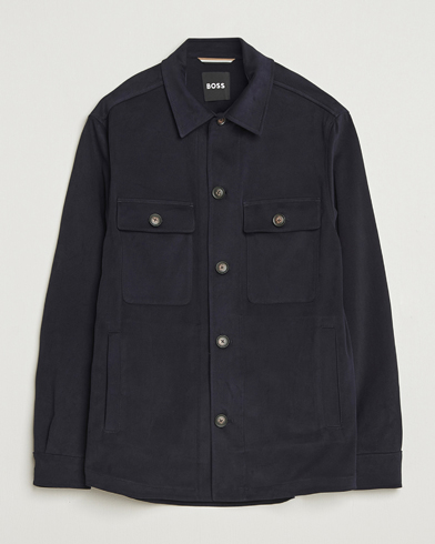 BOSS BLACK Carper Cotton Overshirt Dark Blue – Blue