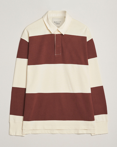 GANT 240 Mulberry Street Block Stripe Heavy Rugger Mahogany Brown/White – Multi-colour